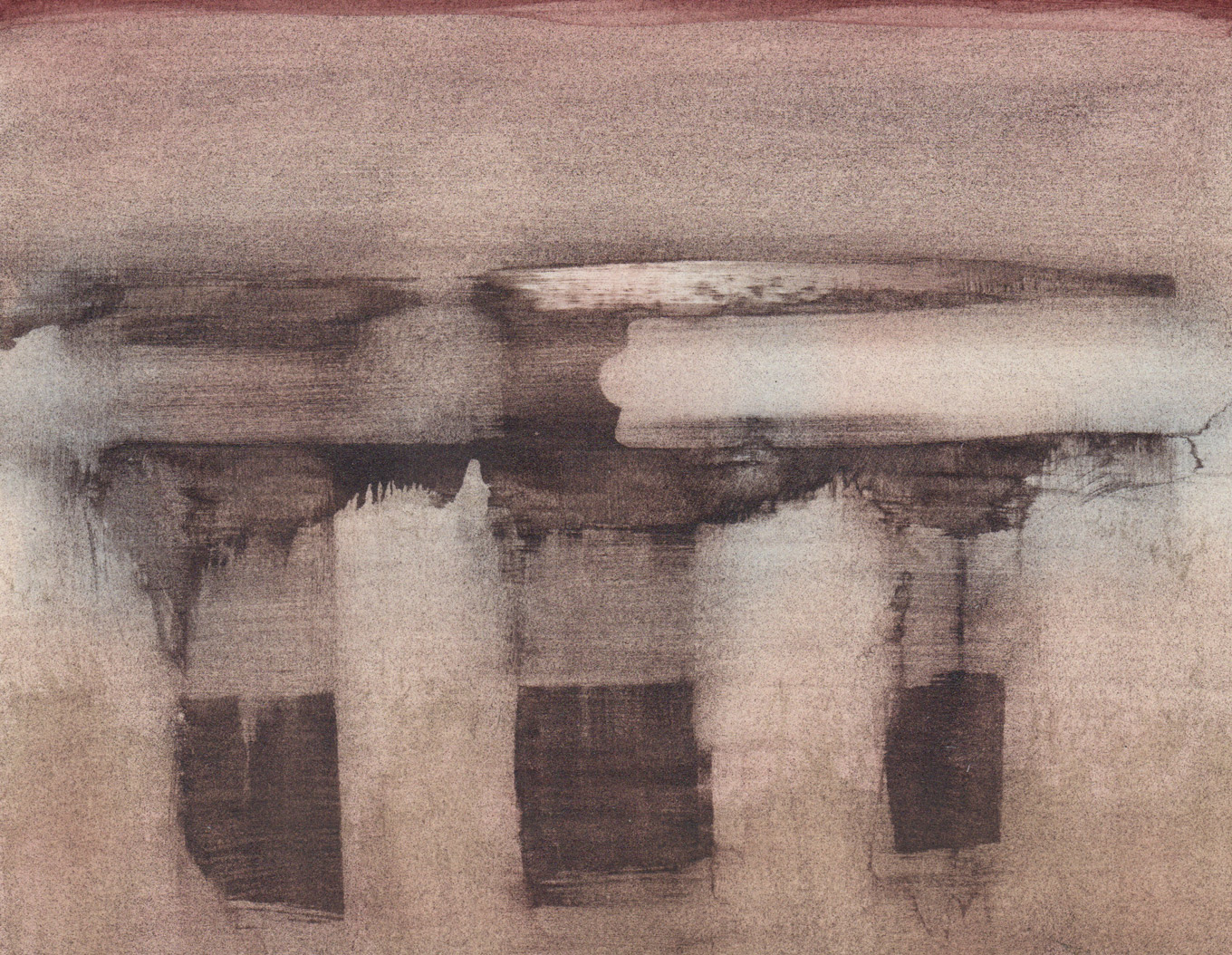 L1418 - Nicholas Herbert, British Artist, abstract painting, Residual Trace - Necropolis, 2022